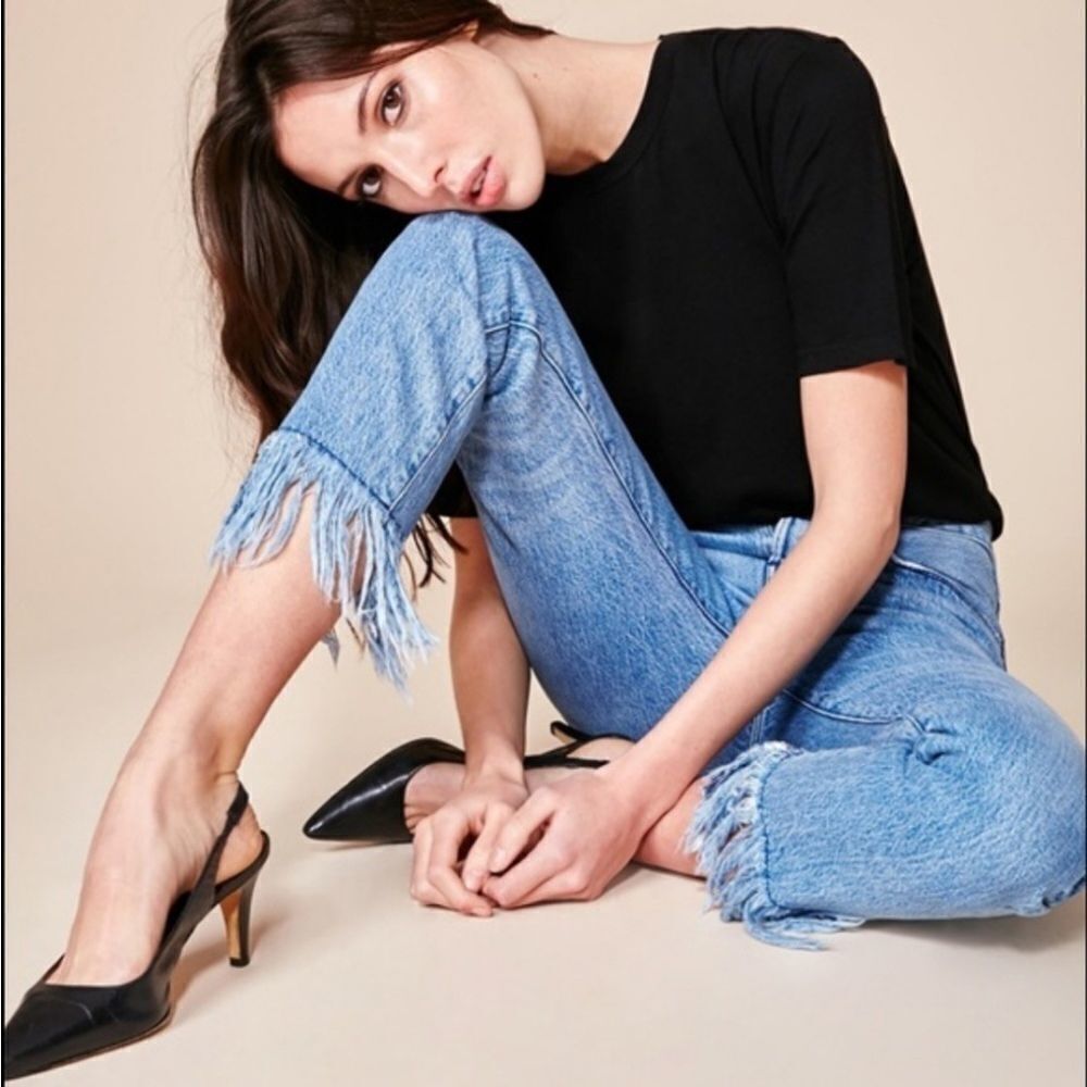 3x1 Stella fringe cropped jeans